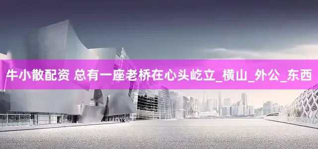 牛小散配资 总有一座老桥在心头屹立_横山_外公_东西
